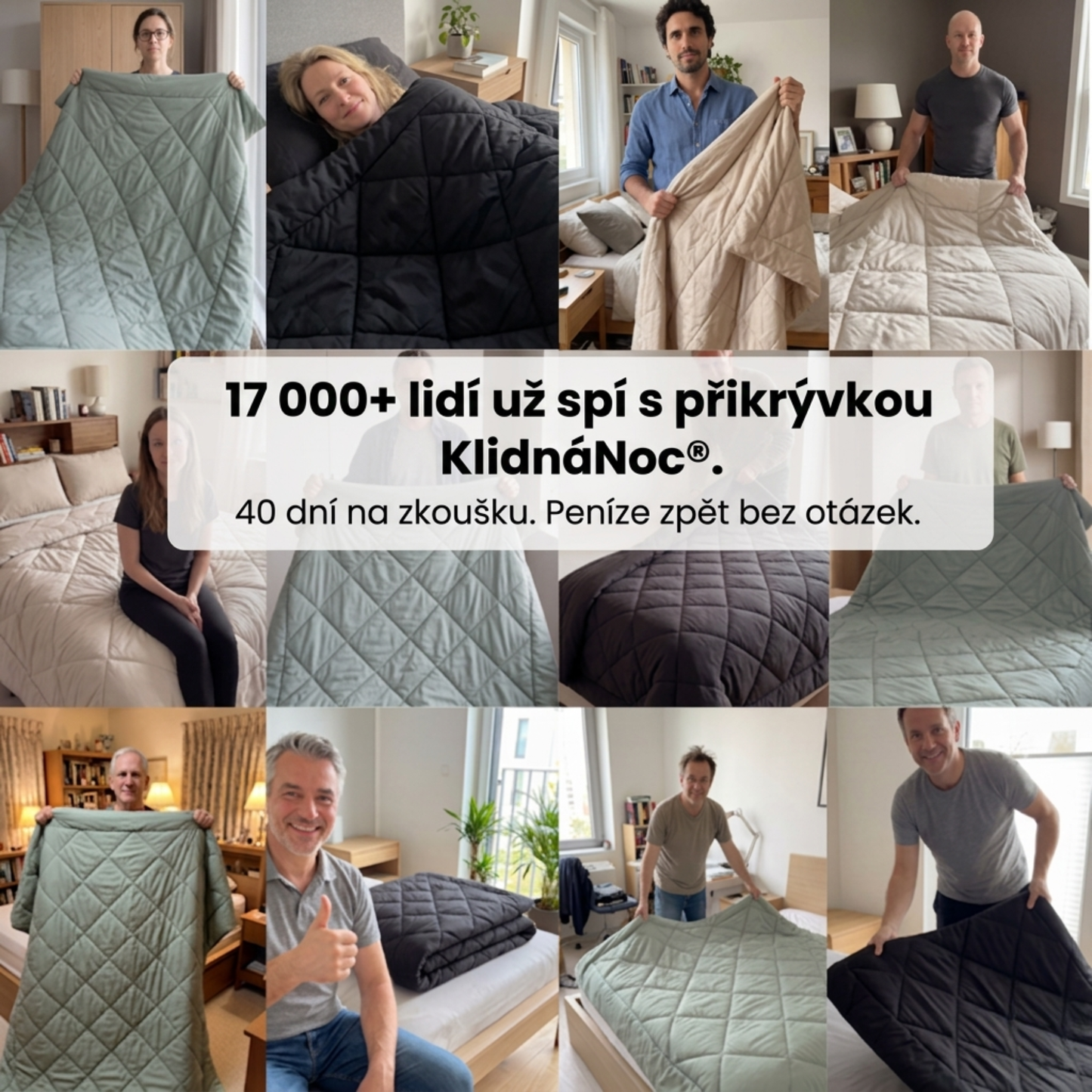 Přikrývka KlidnáNoc® – Rychleschnoucí 2v1 přikrývka, díky které už nepotřebujete povlečení.