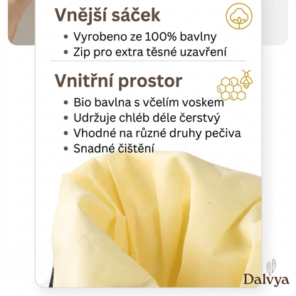 Bio sáček na chléb s včelím voskem – 100% bavlna