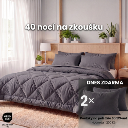 Přikrývka KlidnáNoc® – Rychleschnoucí 2v1 přikrývka, díky které už nepotřebujete povlečení.